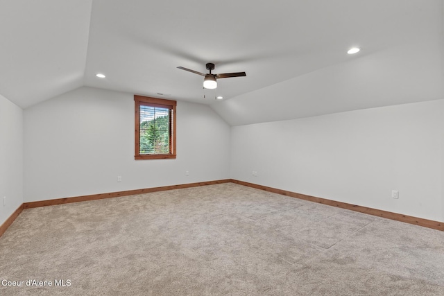 357 Odonnell Dr, Dover, ID 83825 - bonus room with ceiling fan, vaulted ceiling, carpet flooring, and recessed lighting