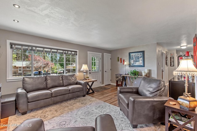 709 E 14th Ave, Post Falls, ID 83854 - living area featuring wood finished floors and a textured ceiling