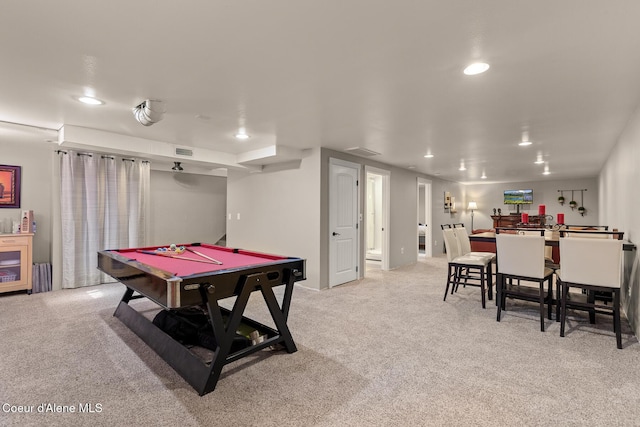 709 E 14th Ave, Post Falls, ID 83854 - game room featuring recessed lighting, light carpet, and billiards table