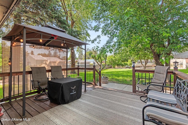 709 E 14th Ave, Post Falls, ID 83854 - wooden deck with a gazebo and a yard