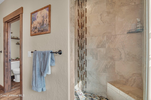 20770 N Penobscot Rd, Rathdrum, ID 83858 - full bath with a tile shower and wood finished floors