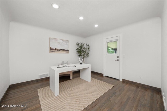 1217 E Montana Ave, Coeur Dalene, ID 83814 - unfurnished office with recessed lighting and dark wood finished floors