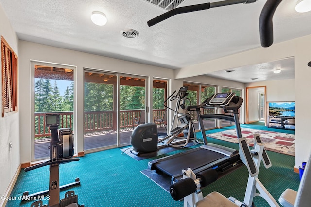 7722 W Clemetson Rd, Coeur Dalene, ID 83814 - gym featuring carpet floors and a textured ceiling