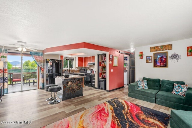 1503 E 3rd Ave, Post Falls, ID 83854 - living room with light wood-type flooring and a ceiling fan