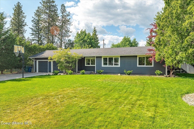 502 W 14th Ave, Post Falls, ID 83854 - ranch-style home featuring driveway, an attached garage, and a front lawn