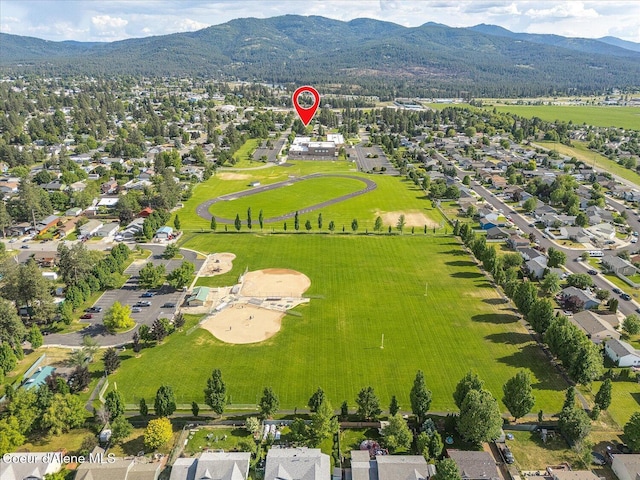 502 W 14th Ave, Post Falls, ID 83854 - aerial overview of property's location with mountains