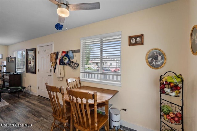2270 W Linda Way, Post Falls, ID 83854 - dining space featuring wood finished floors and a ceiling fan