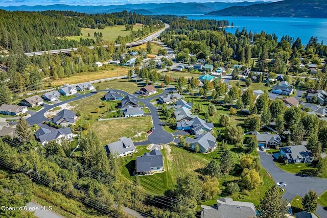 52 Peggys Ct, Dover, ID 83825 - aerial view of property and surrounding area featuring a forest and a water and mountain view