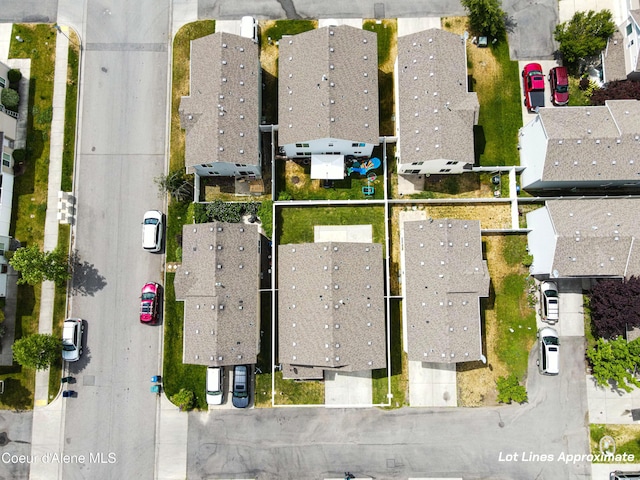 7833 N Hilliard Ct, Coeur Dalene, ID 83815 - aerial perspective of suburban area with property parcel outlined