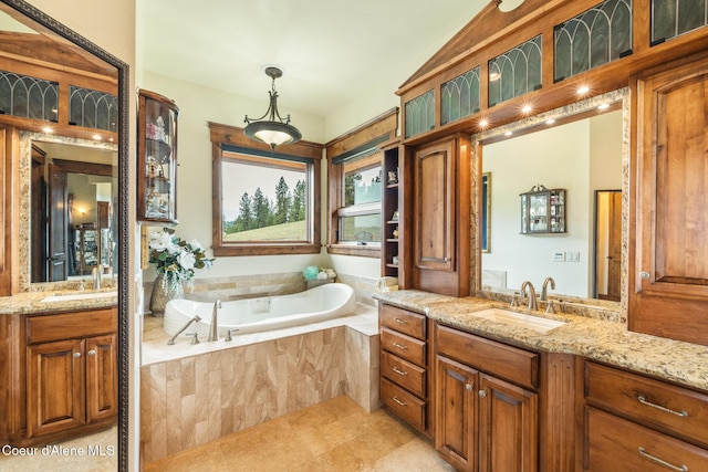 5841 W Clemetson Rd, Coeur Dalene, ID 83814 - bathroom with two vanities and a bath