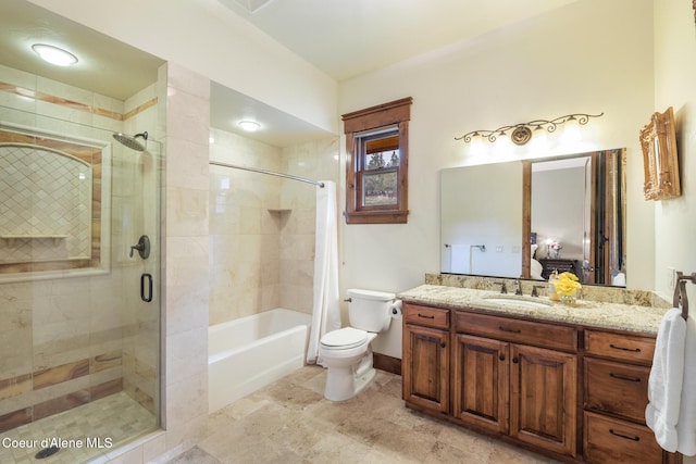 5841 W Clemetson Rd, Coeur Dalene, ID 83814 - bathroom featuring vanity and bath / shower combo with glass door