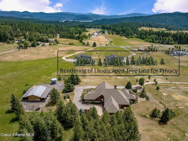 5841 W Clemetson Rd, Coeur Dalene, ID 83814 - view of rural area with property boundaries highlighted and mountains