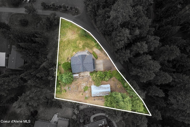 7605 W Sanders Rd, Coeur Dalene, ID 83814 - aerial view of property's location with property boundaries highlighted