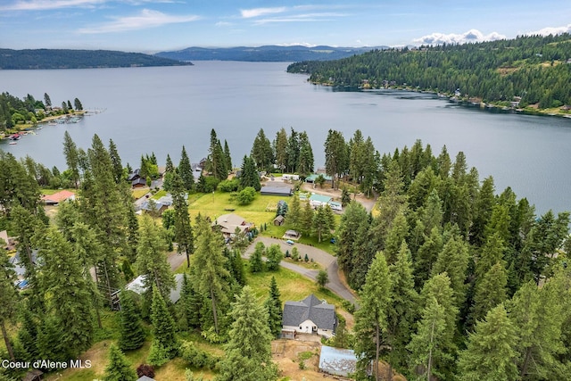 7605 W Sanders Rd, Coeur Dalene, ID 83814 - aerial view of a water and mountain view