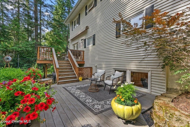 12321 N Sherwood Ct, Hayden, ID 83835 - deck featuring stairway