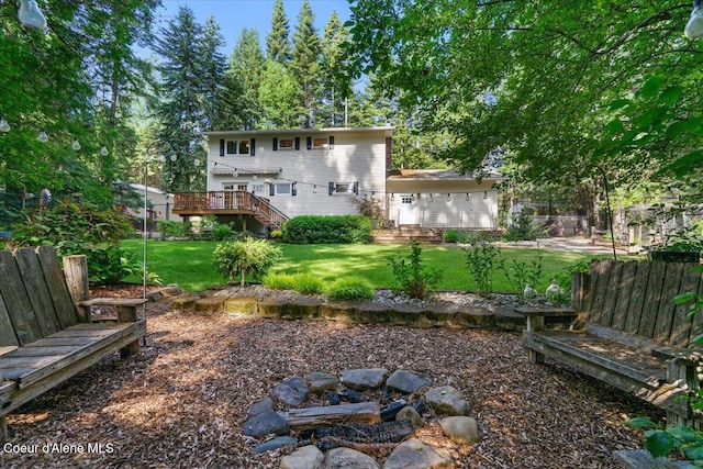 12321 N Sherwood Ct, Hayden, ID 83835 - rear view of property featuring a deck and stairs