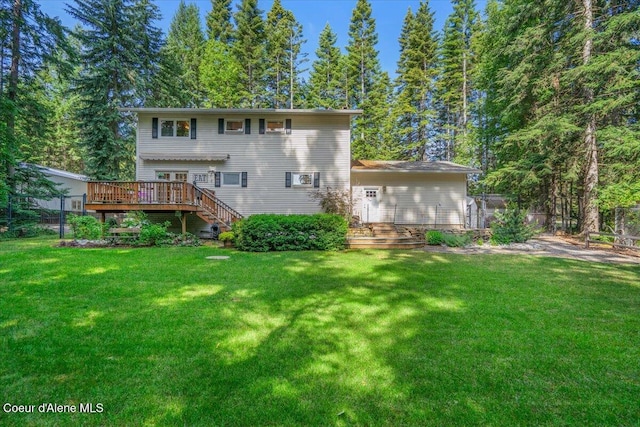 12321 N Sherwood Ct, Hayden, ID 83835 - rear view of property with a deck and stairway