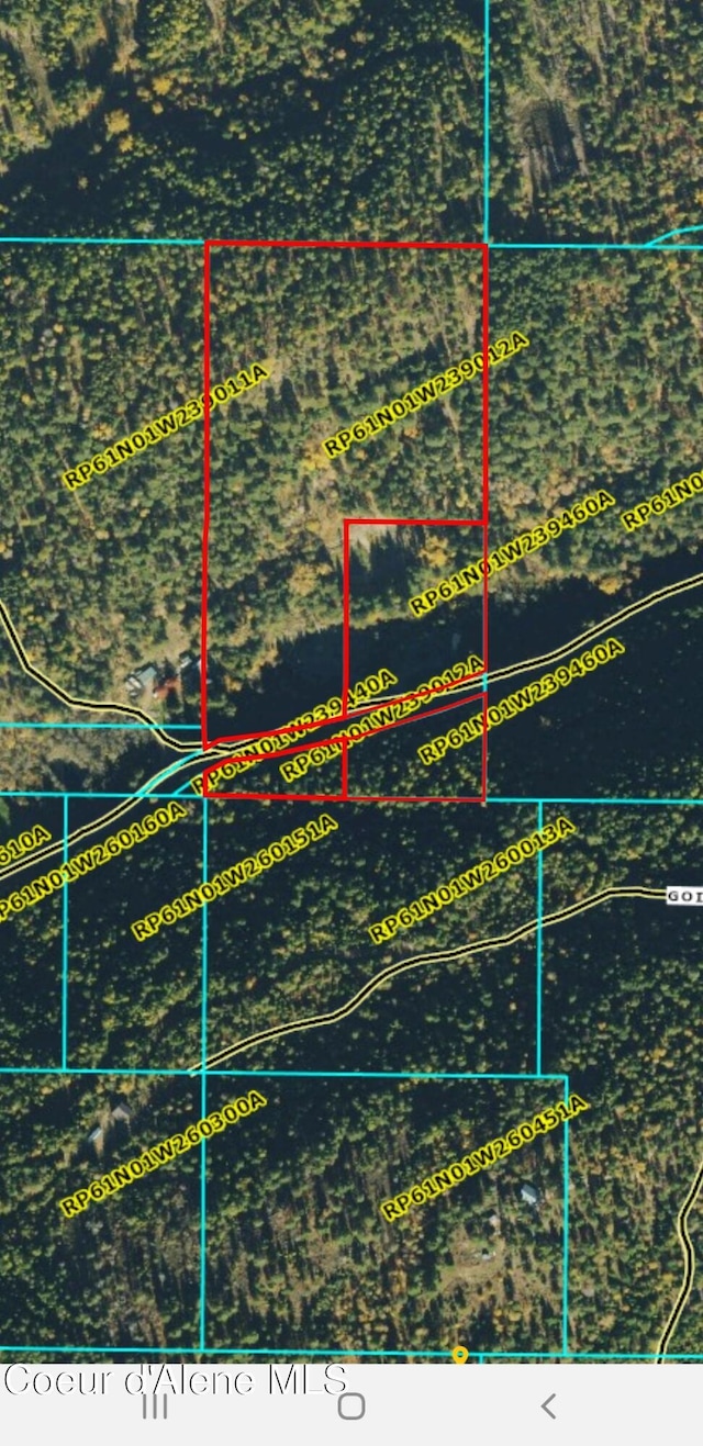 1007 Ruby Creek Rd, Naples, ID 83847 - map / location with property boundaries highlighted