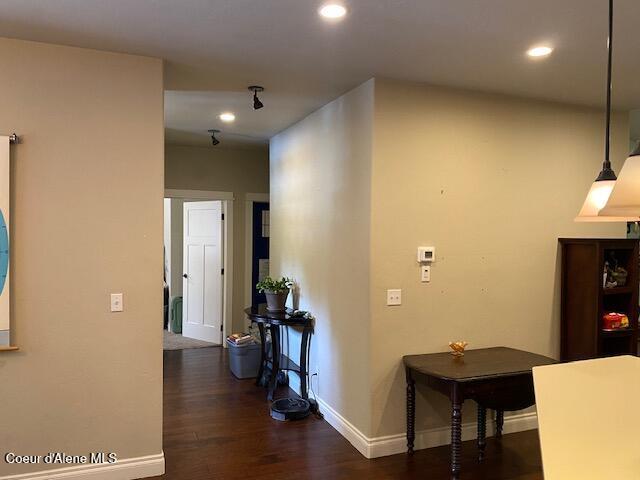 4310 Burns Ct, Sandpoint, ID 83864 - hallway featuring dark wood finished floors and recessed lighting