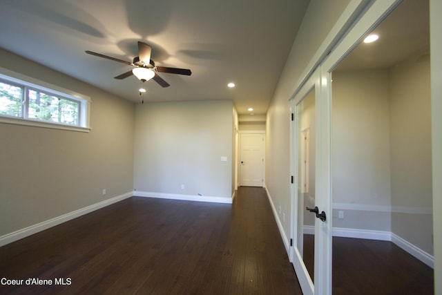 4310 Burns Ct, Sandpoint, ID 83864 - spare room with ceiling fan, dark wood-style flooring, and recessed lighting