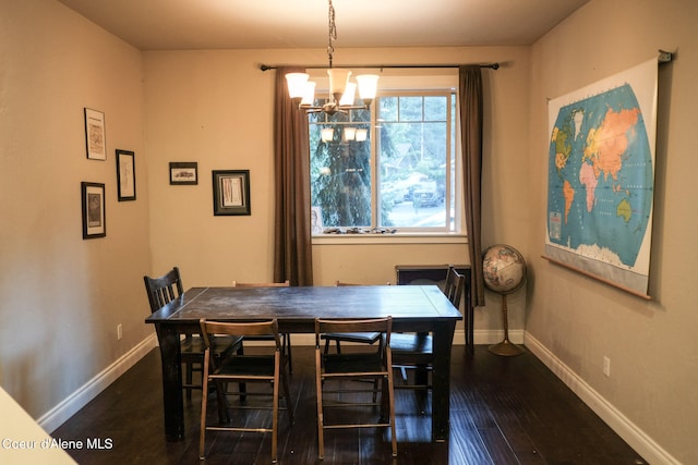 4310 Burns Ct, Sandpoint, ID 83864 - dining room featuring a chandelier and hardwood / wood-style floors