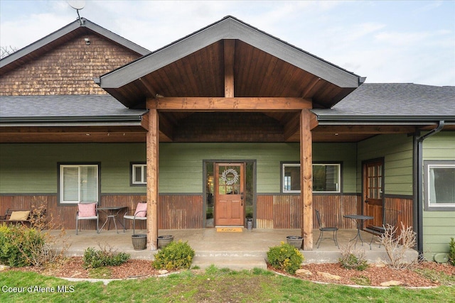3772 S Schilling Loop, Post Falls, ID 83854 - property entrance with covered porch and roof with shingles