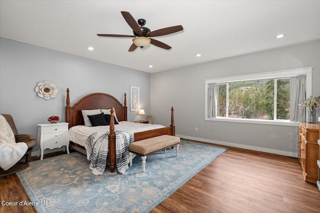 3772 S Schilling Loop, Post Falls, ID 83854 - bedroom featuring wood finished floors, recessed lighting, and a ceiling fan