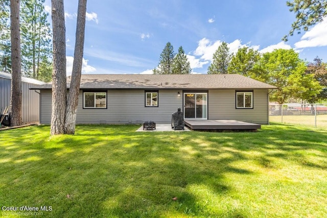 3420 N 19th St, Coeur Dalene, ID 83815 - back of house with a fire pit and a wooden deck