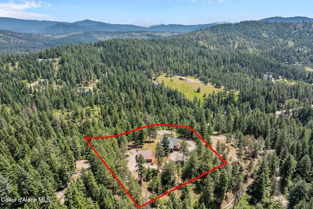 1529 S Saddleback Dr, Coeur Dalene, ID 83814 - view of property location featuring a mountain backdrop and property boundaries highlighted