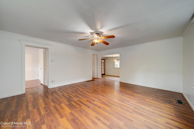 421 W Walnut Ave, Coeur Dalene, ID 83814 - spare room featuring ceiling fan, wood finished floors, and ornamental molding