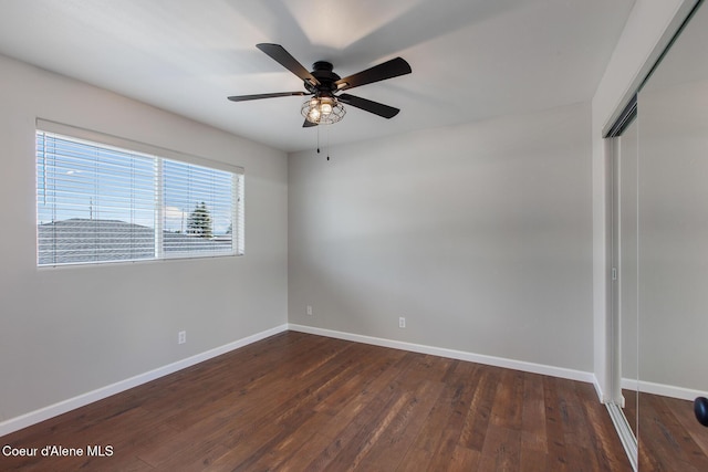 1313 N Division Ave Unit C, Sandpoint, ID 83864 - unfurnished room with hardwood / wood-style floors and ceiling fan