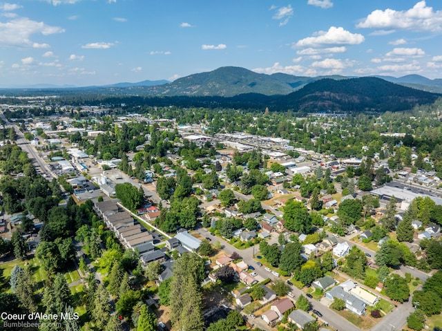 1025 N 1st St, Coeur Dalene, ID 83814 - aerial overview of property's location with a mountainous background