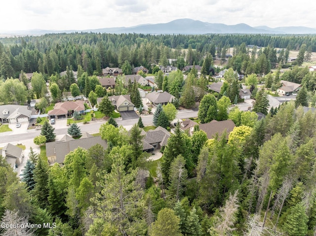 12608 N Shamrock St, Hayden, ID 83835 - aerial perspective of suburban area with a forest and a mountainous background