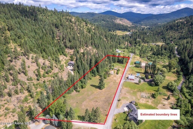 1875 S Gateway Ranch Rd, Coeur Dalene, ID 83814 - view of property location with a mountainous background and property parcel outlined