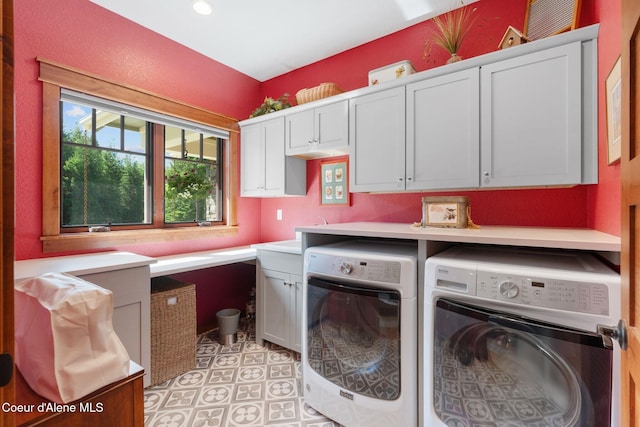 4127 Sagle Rd, Sagle, ID 83860 - laundry area with cabinet space, independent washer and dryer, and plenty of natural light