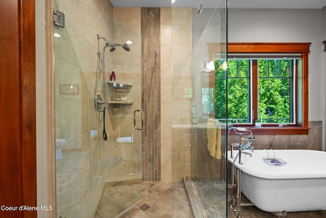 4127 Sagle Rd, Sagle, ID 83860 - bathroom featuring a shower stall and a freestanding bath