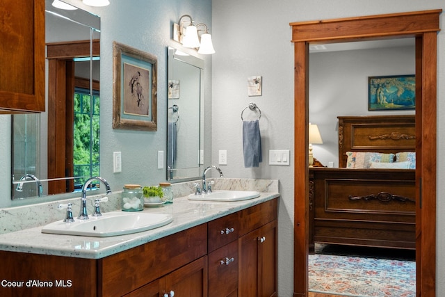 4127 Sagle Rd, Sagle, ID 83860 - bathroom with double vanity and a textured wall