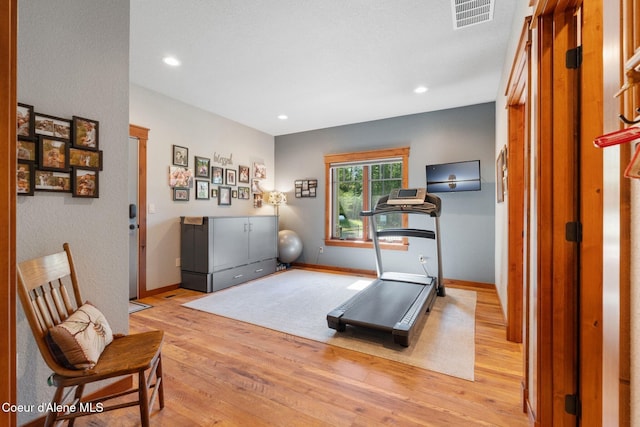 4127 Sagle Rd, Sagle, ID 83860 - exercise room with light wood finished floors and recessed lighting