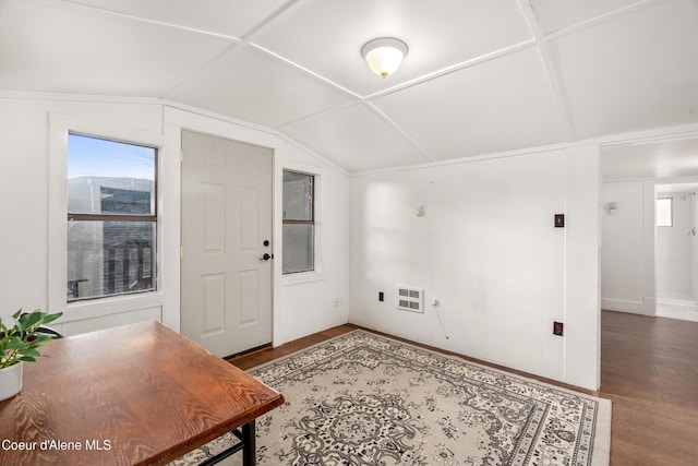 110 Cedar St, Priest River, ID 83856 - foyer entrance featuring wood finished floors and vaulted ceiling