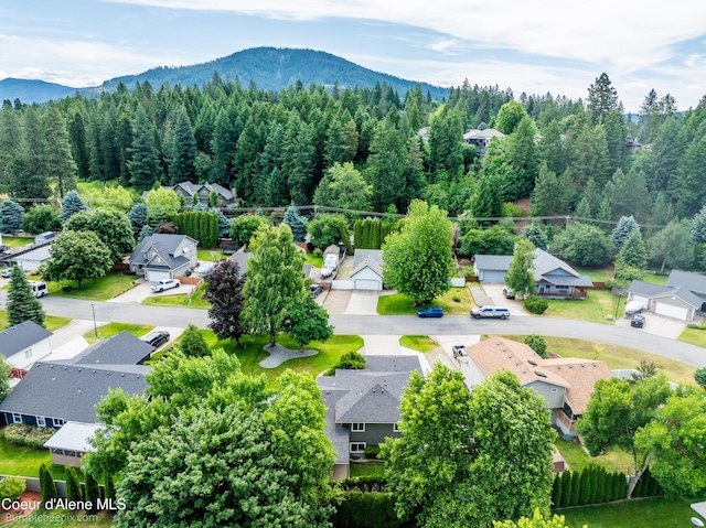 870 E Cloverleaf Dr, Hayden, ID 83835 - aerial view of residential area featuring a mountain backdrop and a forest