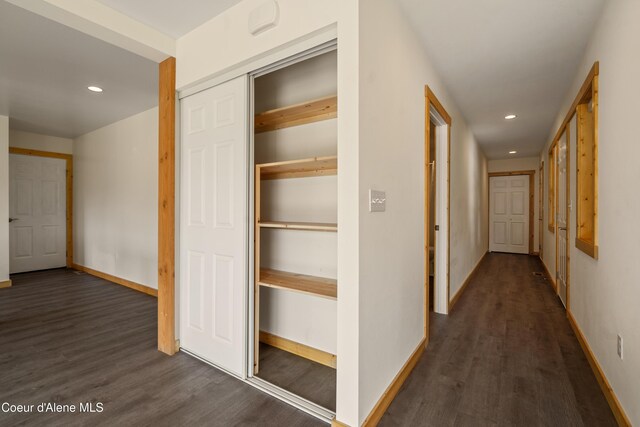 185 Leo Ln, Moyie Springs, ID 83845 - hall with dark wood-type flooring and recessed lighting