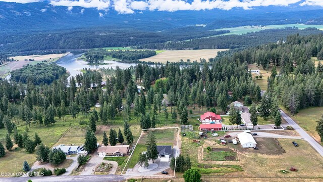 185 Leo Ln, Moyie Springs, ID 83845 - aerial view of property's location featuring a mountain backdrop