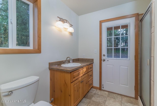 156 Promise Ln, Moyie Springs, ID 83845 - bathroom featuring vanity and a shower with door