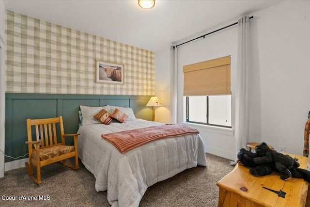 1340 W Miss Hana Ave, Post Falls, ID 83854 - carpeted bedroom featuring wallpapered walls and an accent wall