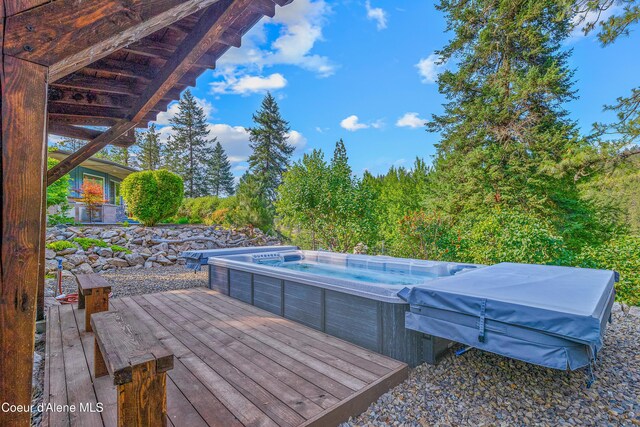 822 Ridgewood, Kamiah, ID 83536 - deck featuring a hot tub