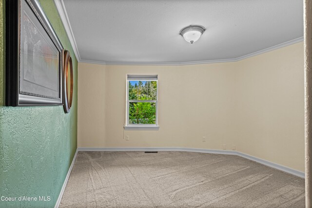822 Ridgewood, Kamiah, ID 83536 - unfurnished room featuring crown molding and carpet