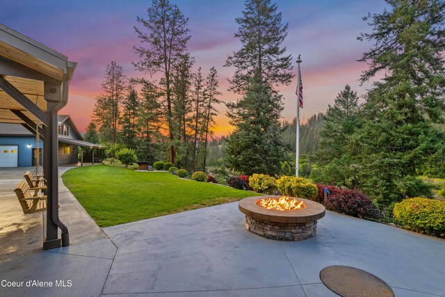 822 Ridgewood, Kamiah, ID 83536 - view of patio with a fire pit