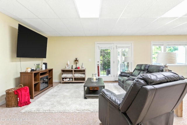 30 Beacon Hill Rd, Cocolalla, ID 83813 - carpeted living area with a paneled ceiling