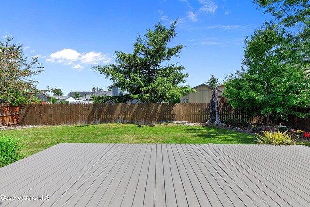 14106 N Lauren Loop, Rathdrum, ID 83858 - wooden terrace featuring a fenced backyard