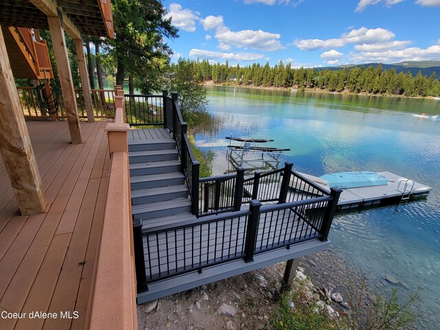 1349 Lakeshore Dr, Libby, MT 59923 - dock area with a water view and stairway